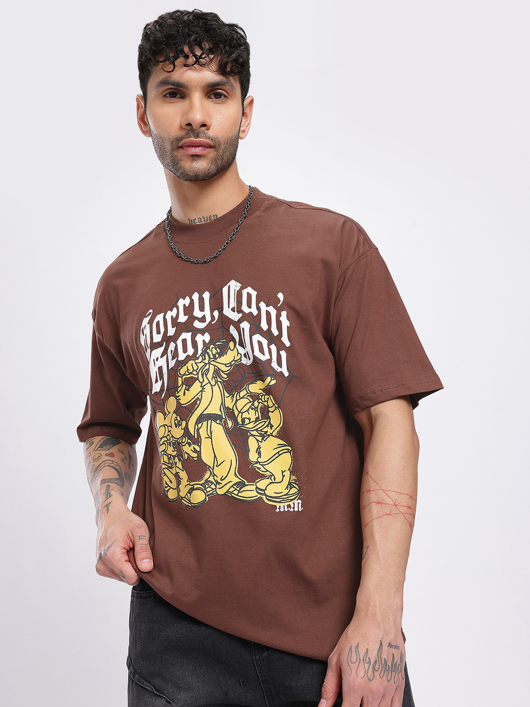 Disney by Glitchez Graphic Drop-Shoulder Oversize T-shirt