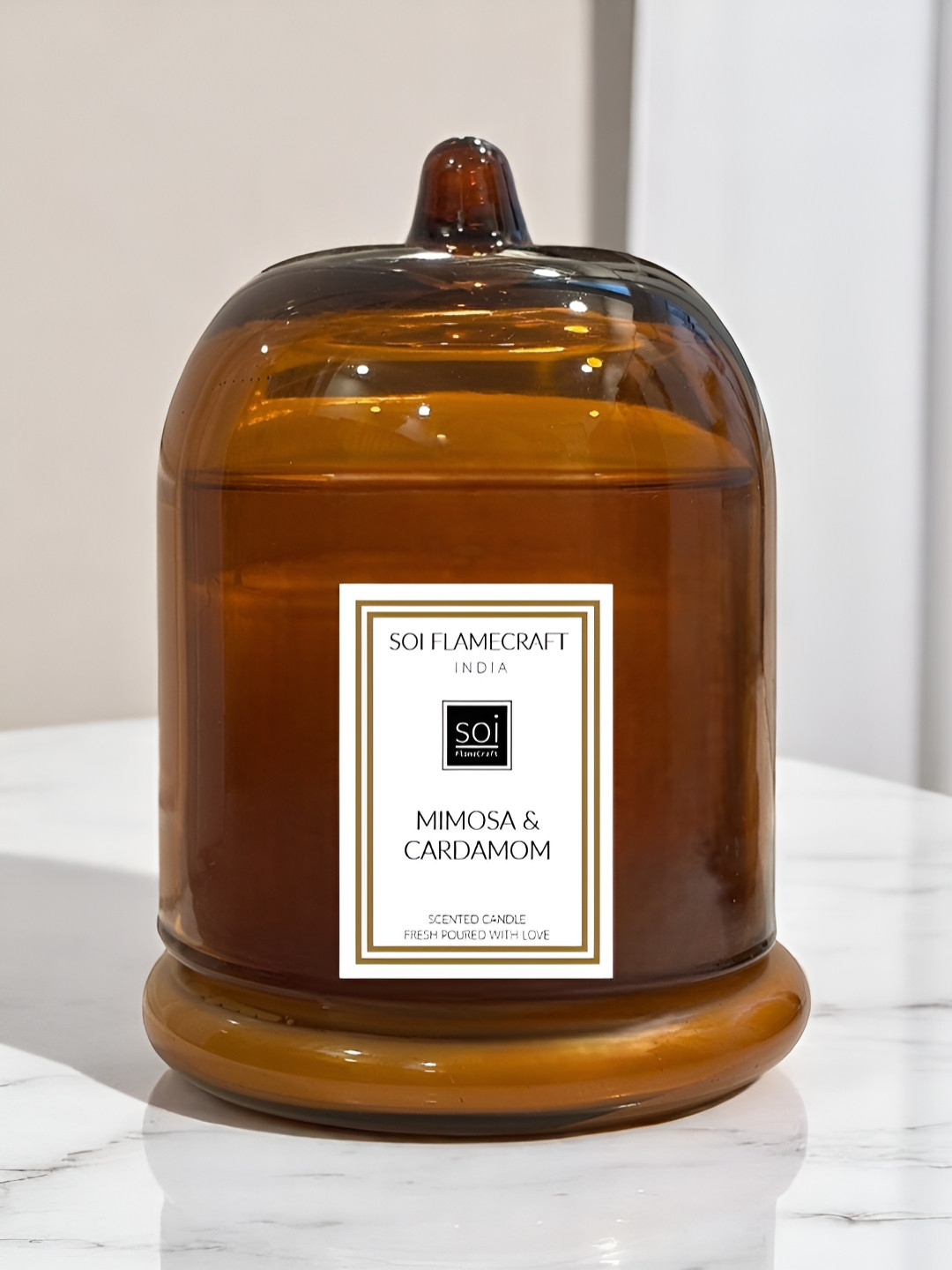 Soi FlameCraft Mimosa & Cardamom Mimosa and Cardamom Solid Geometric Regular Jar Candles