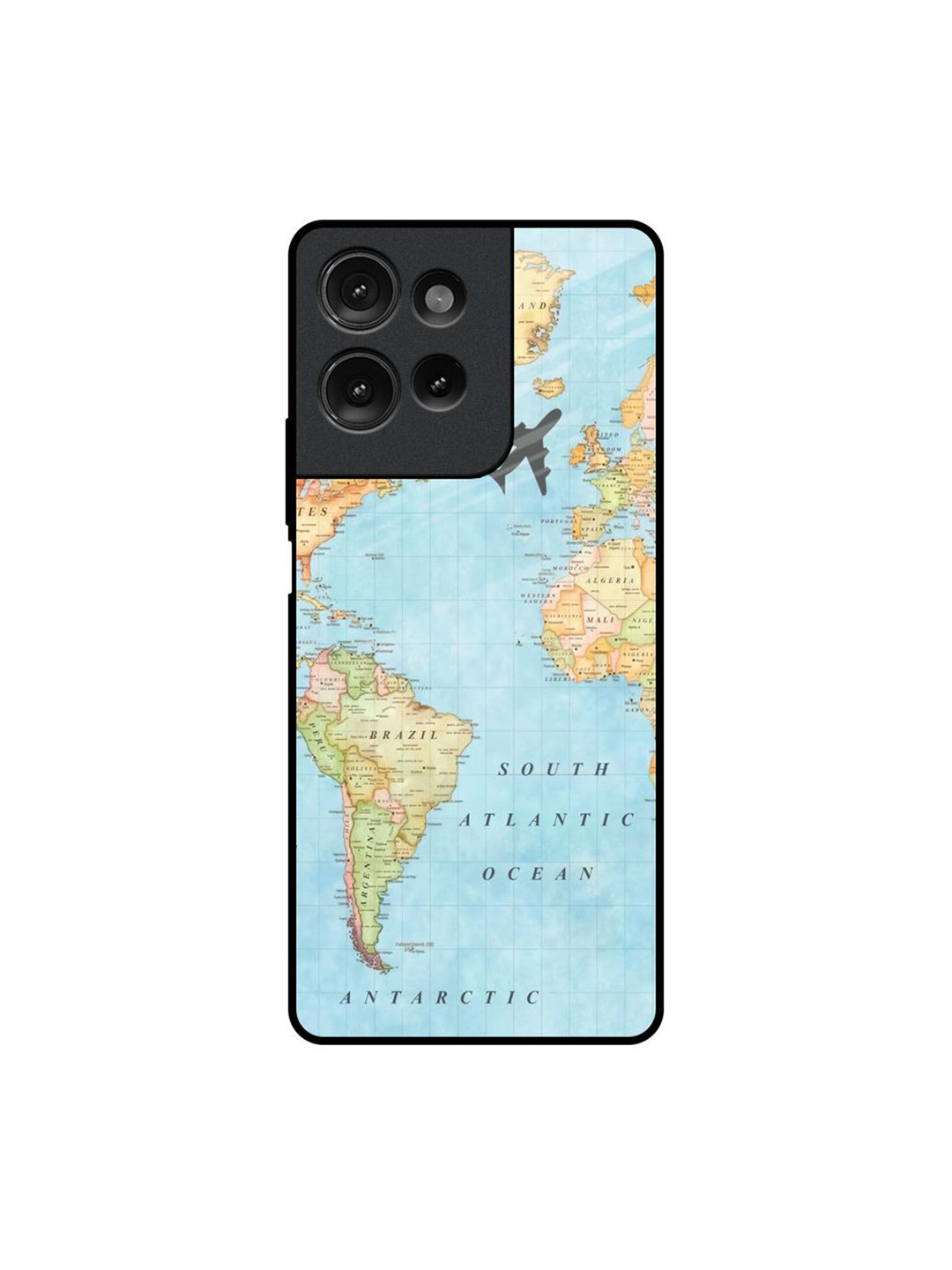 QRIOH Travel Map Printed Motorola G75 5G Impact Resistant Back Case