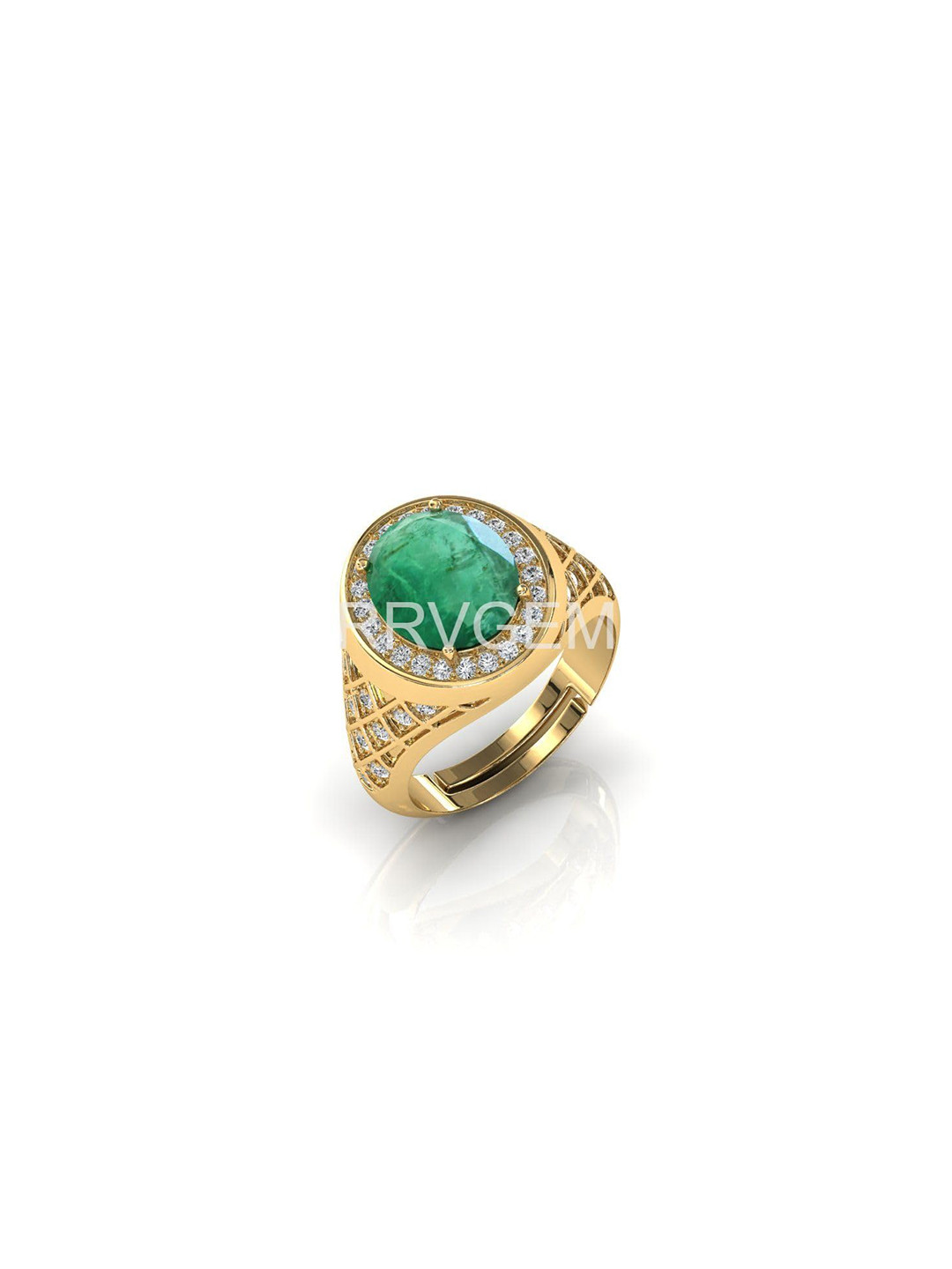 RRVGEM 9.00 Ratti Emerald Gold Plated Finger Ring