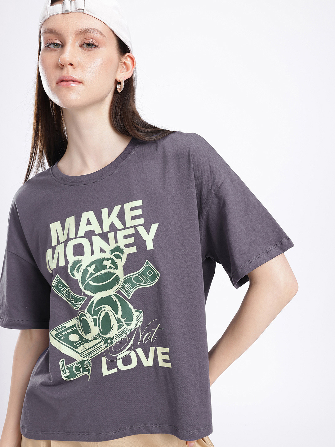 glitchez Graphic Printed Oversized T-shirt