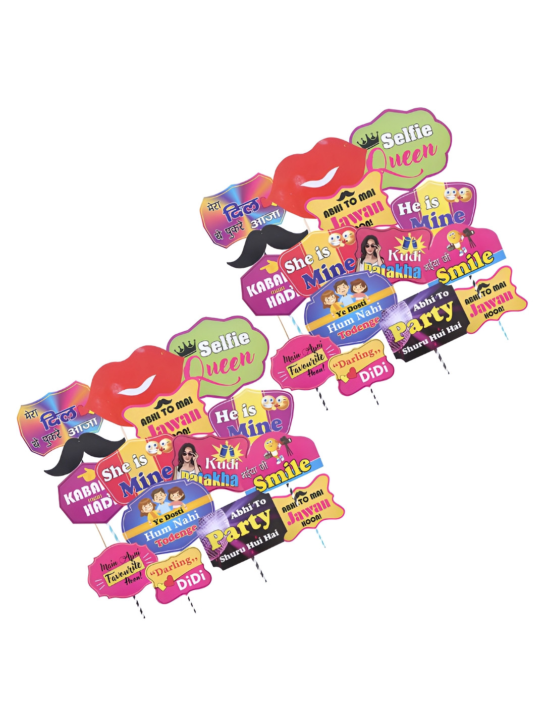 Kuber Industries Red & Blue Set Of 28 Cardboard Cupcake Toppers