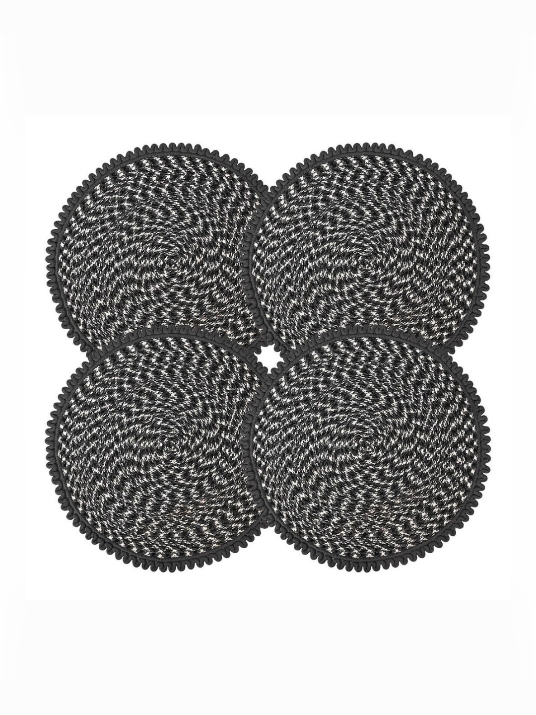 Aura Grey 4 Pcs Round Durable Door & Bathroom Mat