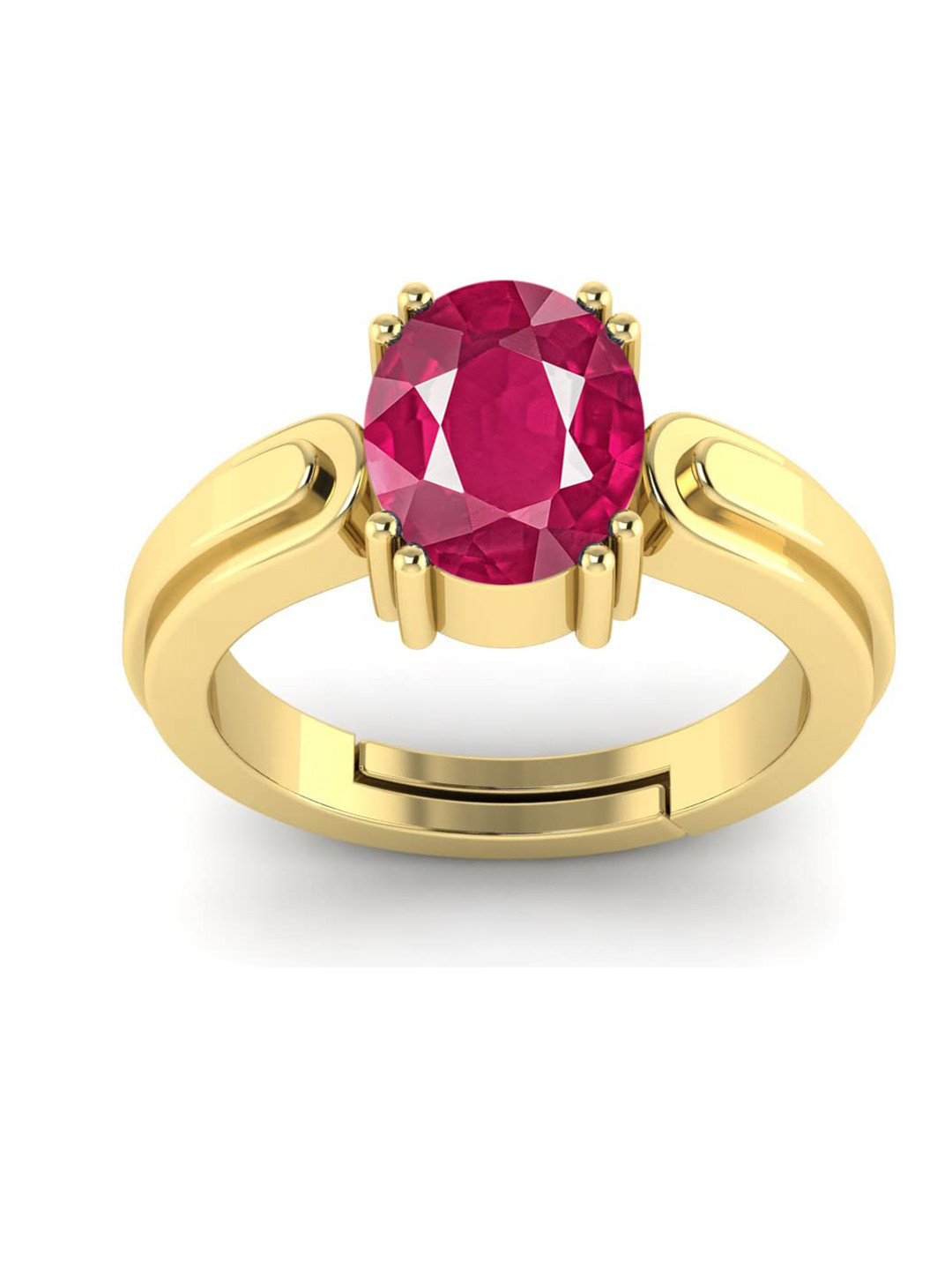 RRVGEM 5.25 Ratti 4.30 KT manik Adjustable Gold Ring