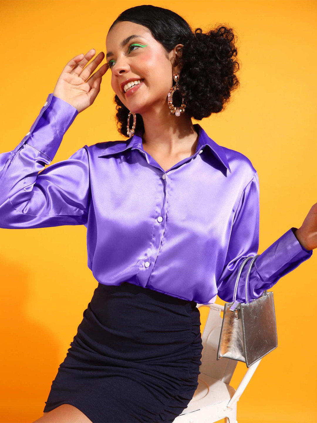 Popwings Spread Collar Relaxed Stain Shirt