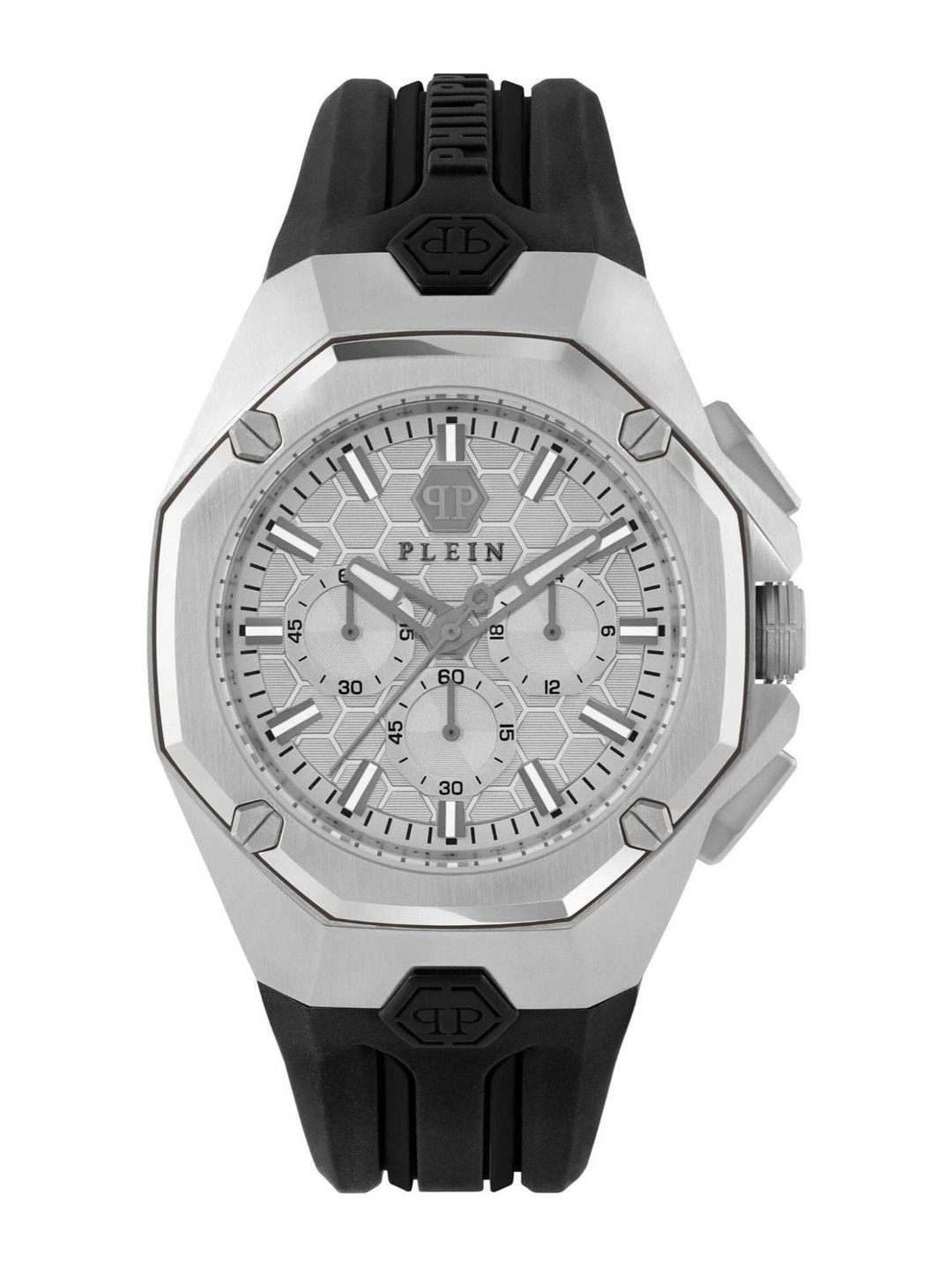 PHILIPP PLEIN octagon Men Brass Dial & Textured Straps Analogue Watch PWTBA0123