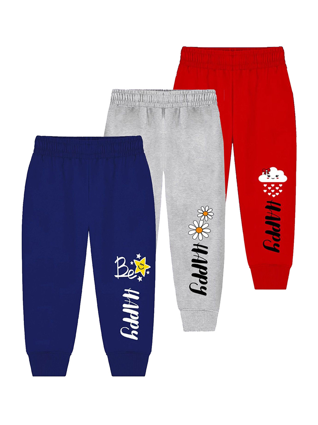 FASLA Infants Pack Of 3 Printed Pure Cotton Joggers