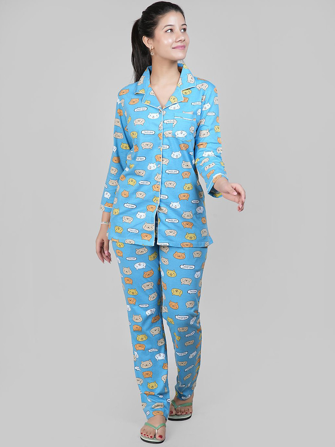 She N She Women Conversational Print Night suit