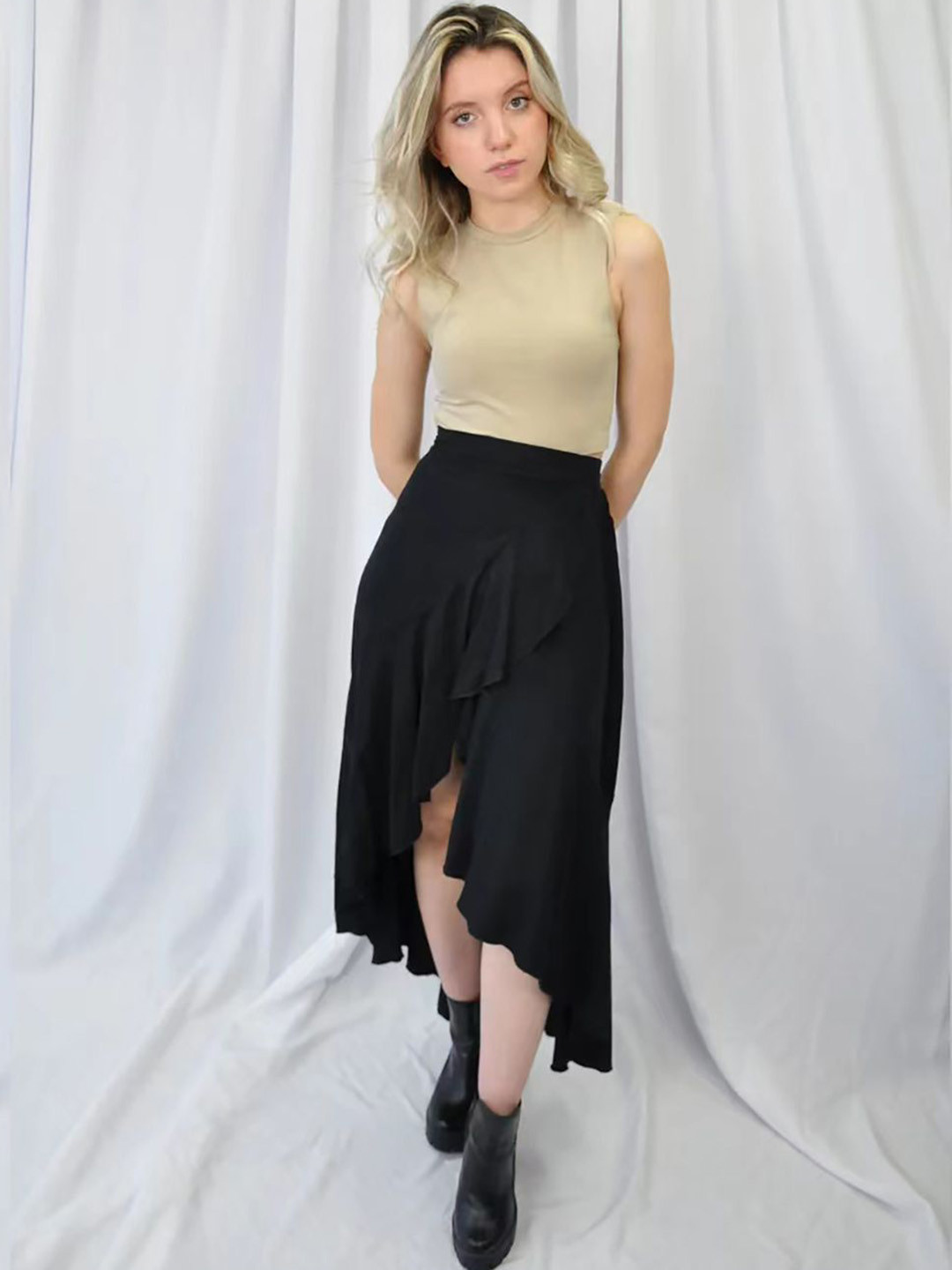 JC Mode Wrap Midi Skirt