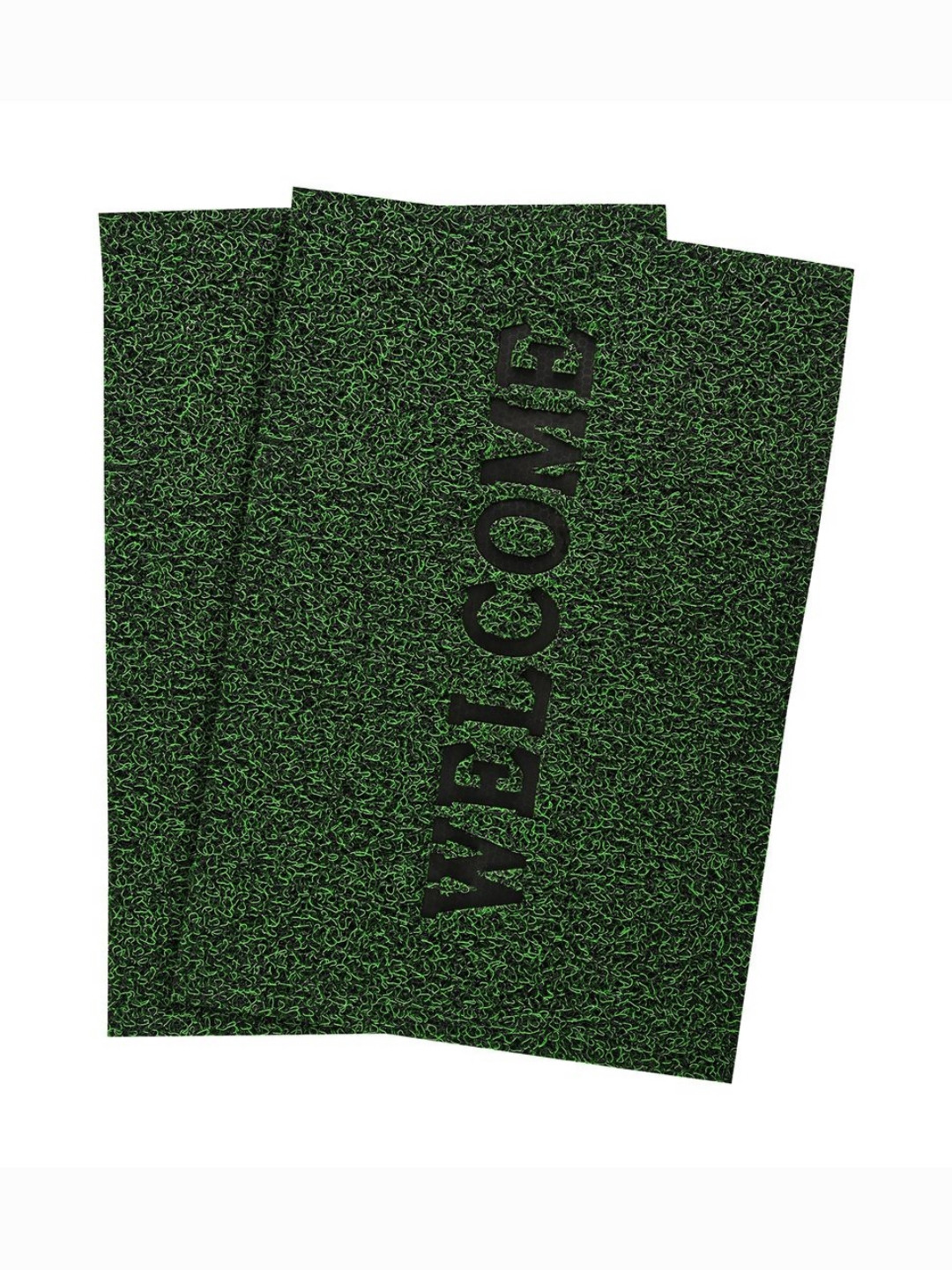 Aura 2-Pcs Green Anti-Slip Welcome Print Grass Door Mats