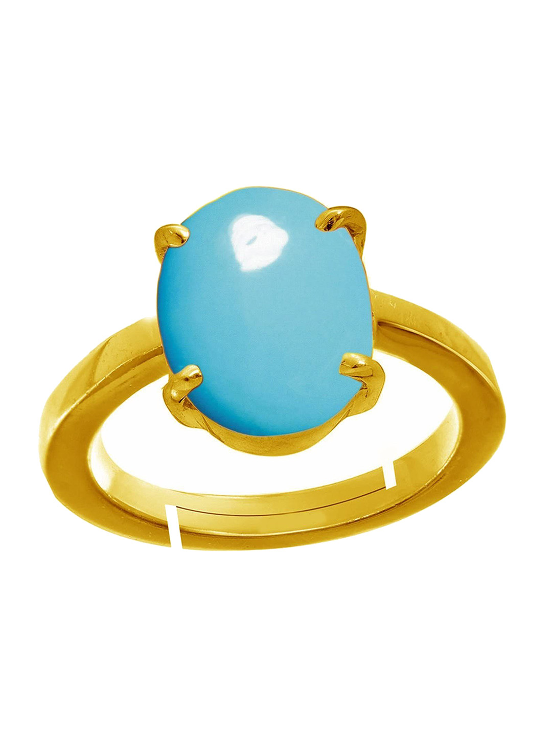 RRVGEM 2.50 KT Turquoise Firoza Gemstone Unheated Untreated Panchdhatu Adjustable Ring