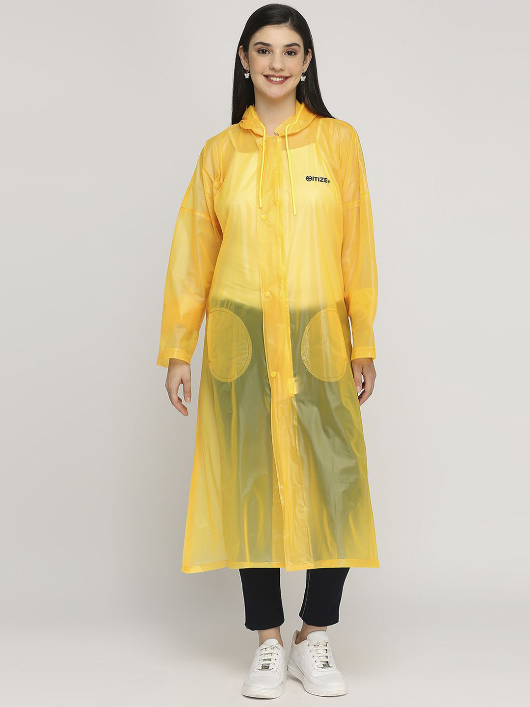 Citizen Tansparent Loose Fit Hooded Waterproof Rain Jacket