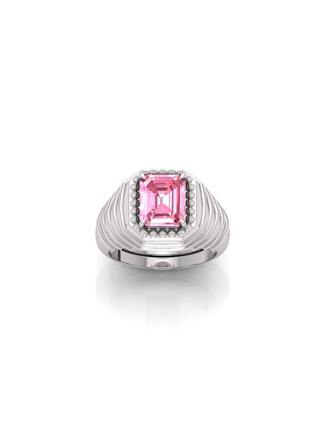 RRVGEM Unisex Pink Sapphire Gemstone Ring
