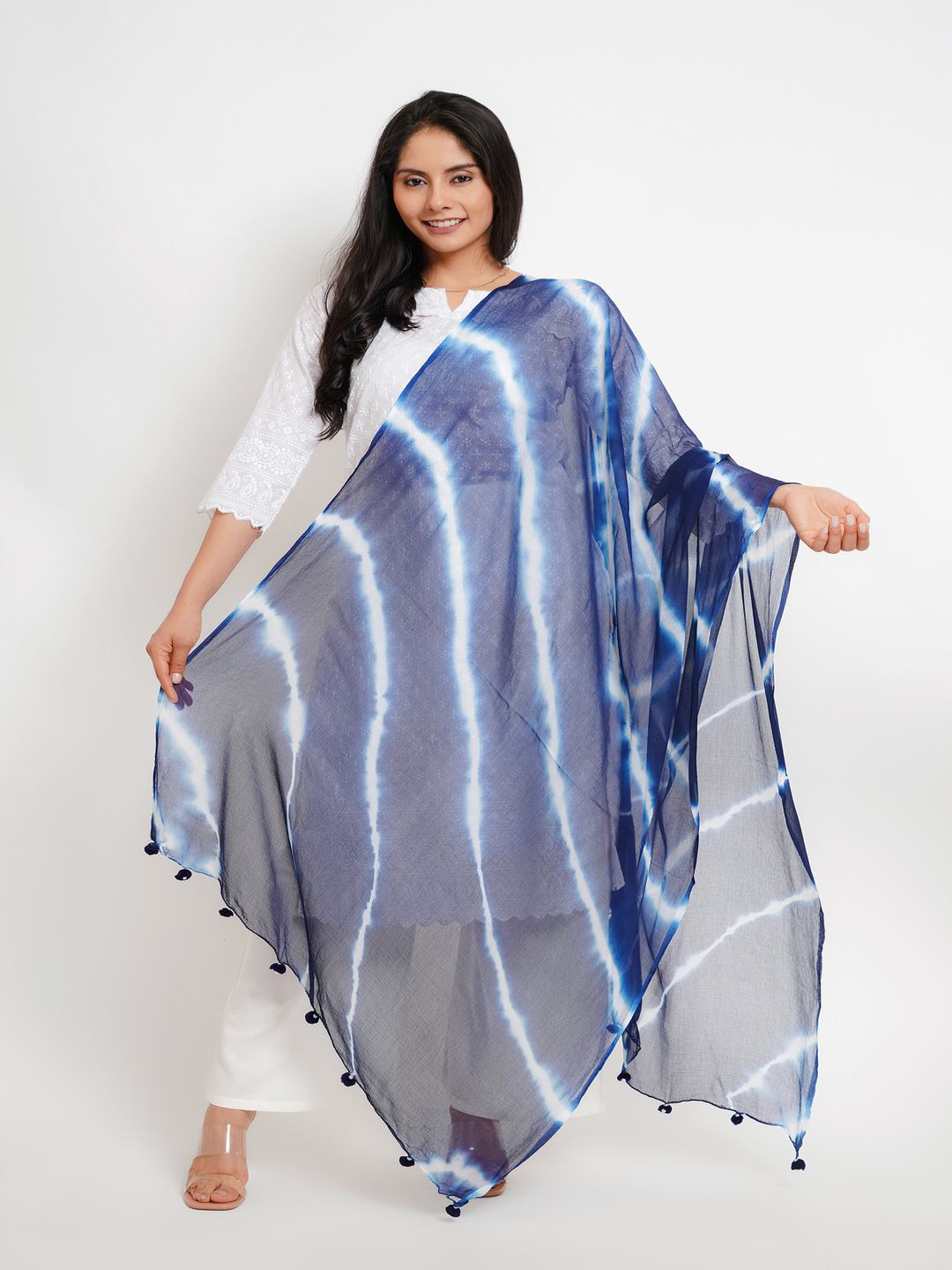 Karthav Fashion Lehariya Dyed Tie & Dye Chiffon Dupatta