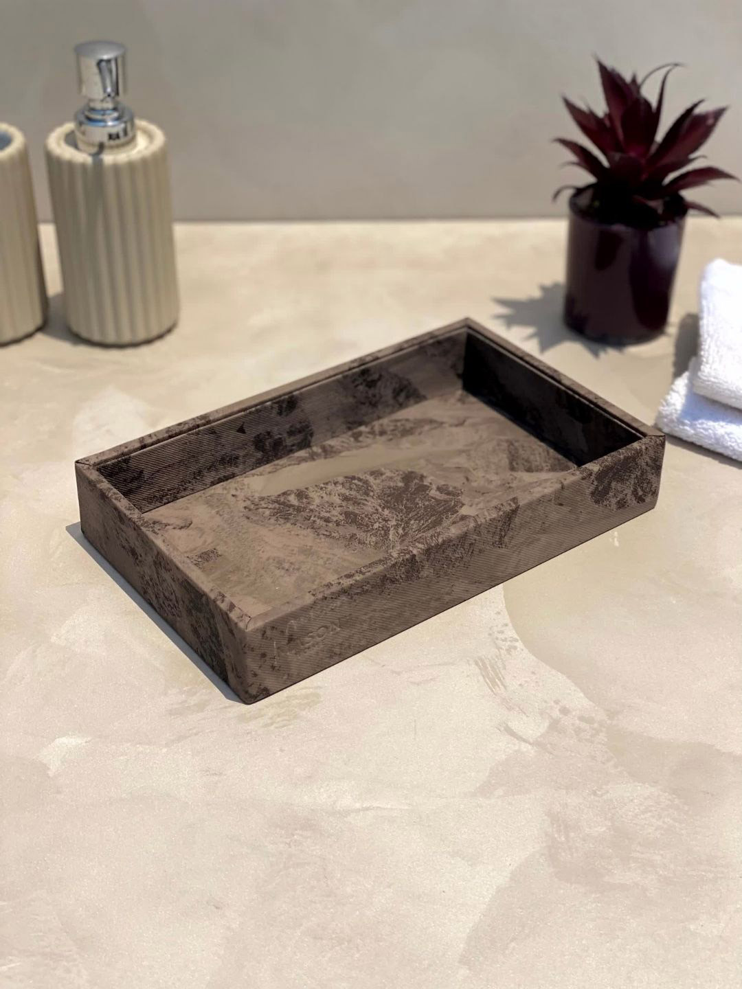 Mason Home Brown Printed Napkin Tray Organiser