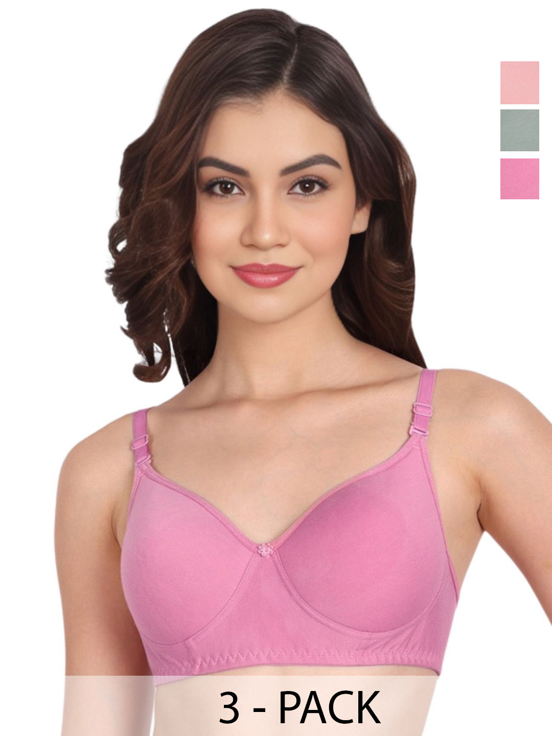 Liigne Pack Of 3 Full Coverage Lightly Padded Everyday Bra