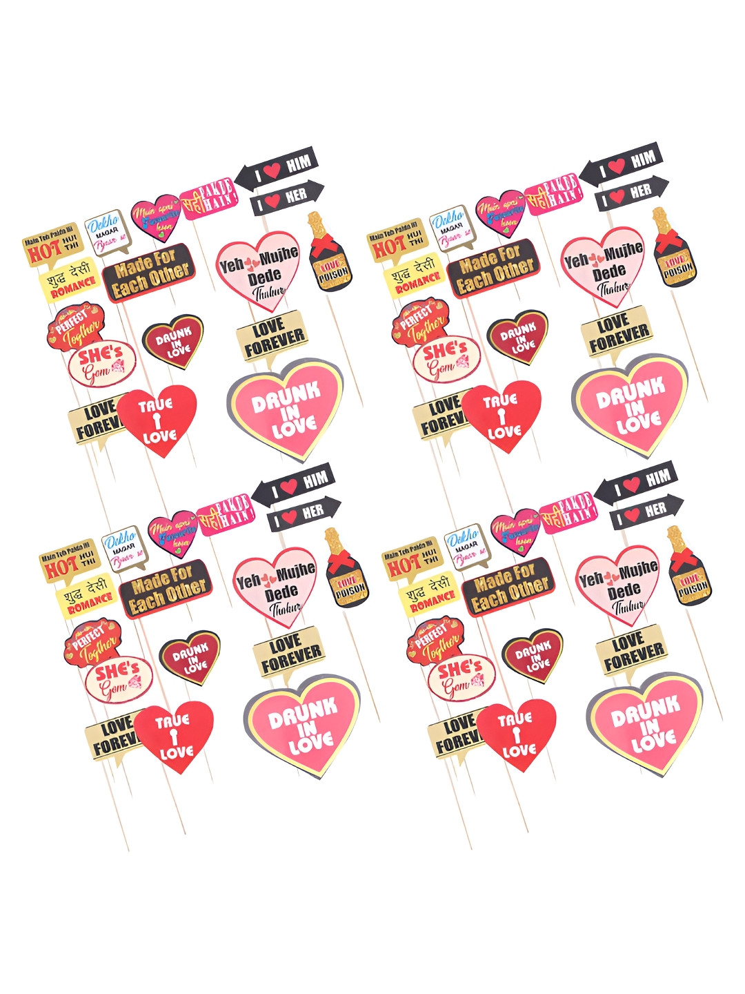 Kuber Industries Pink Set Of 68 Cardboard Cupcake Toppers