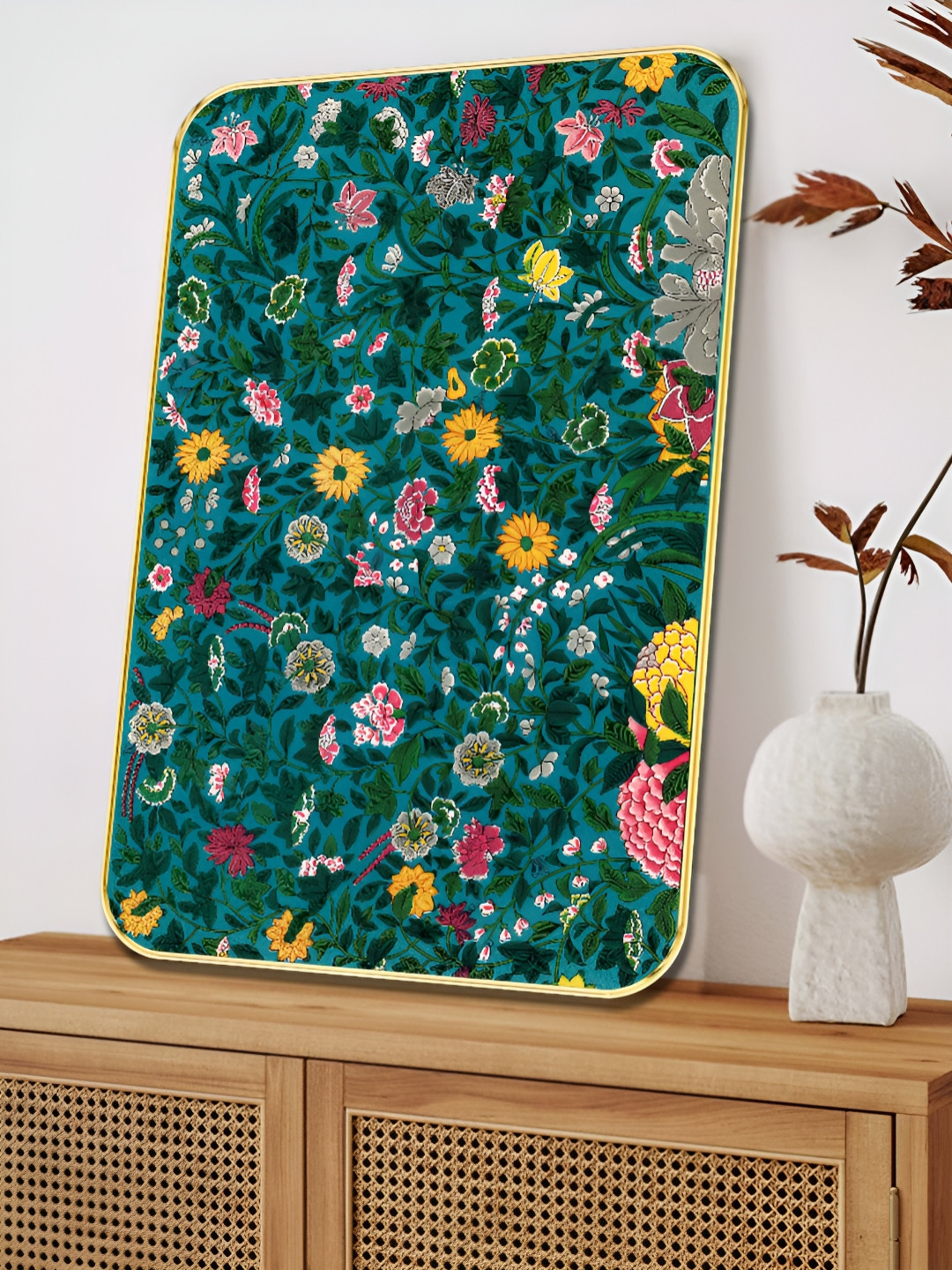 Myntra Elegant Homes Botanical Floral Wood Wall Rectangle Paintings Wall Art -24 x 18In