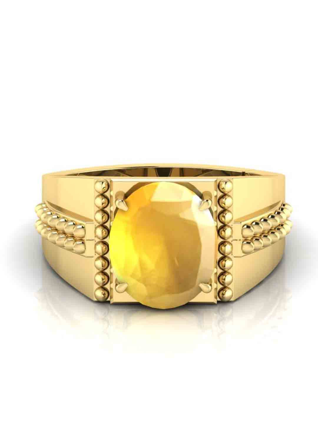 RRVGEM Pukhraj Gem Finger Ring