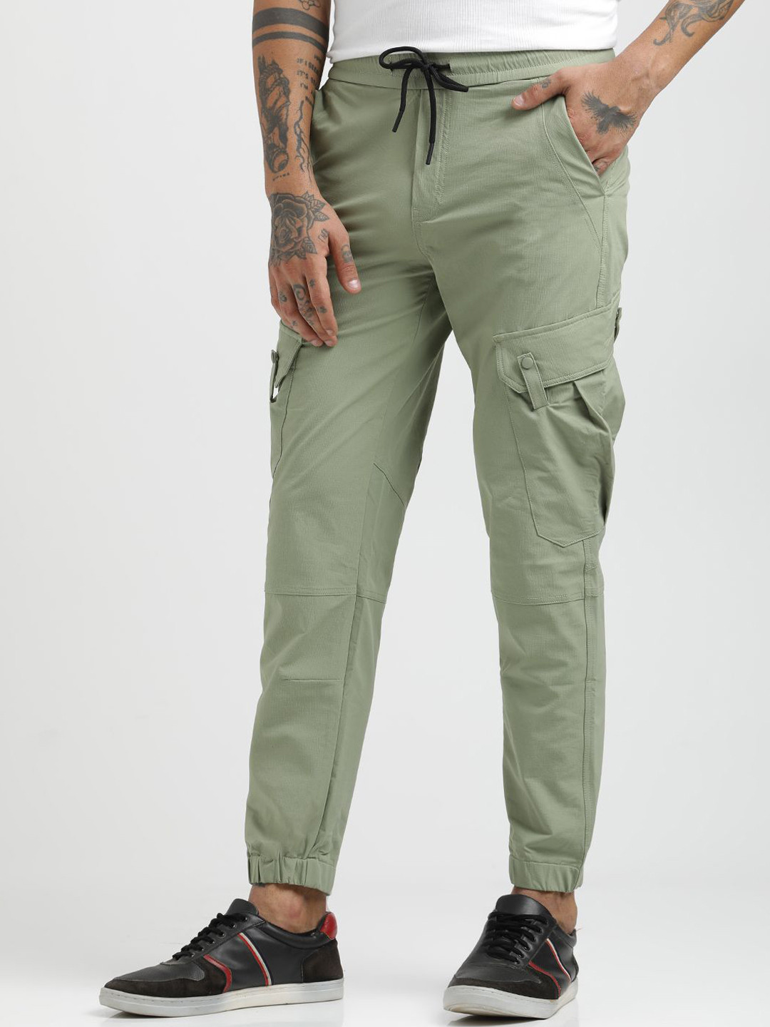Blu MNKY Men Smart Regular Fit Joggers Trousers