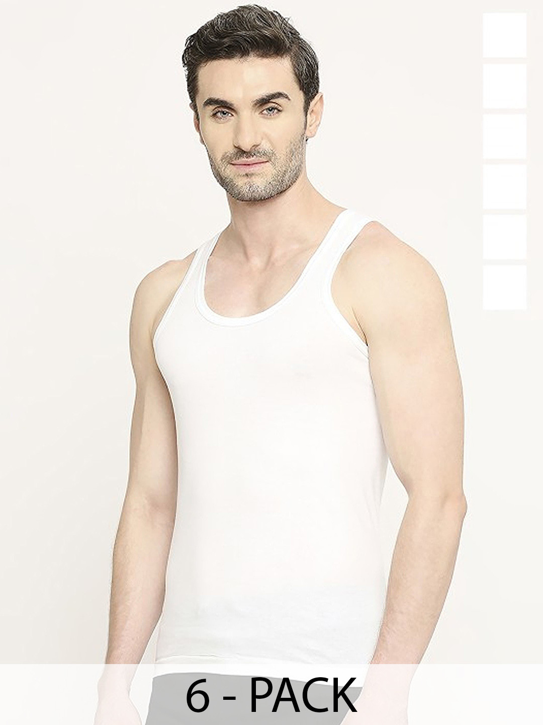 CAVENDERS Pack Of 6 Pure Cotton Basic Vests White Pure CottonDno-v7st
