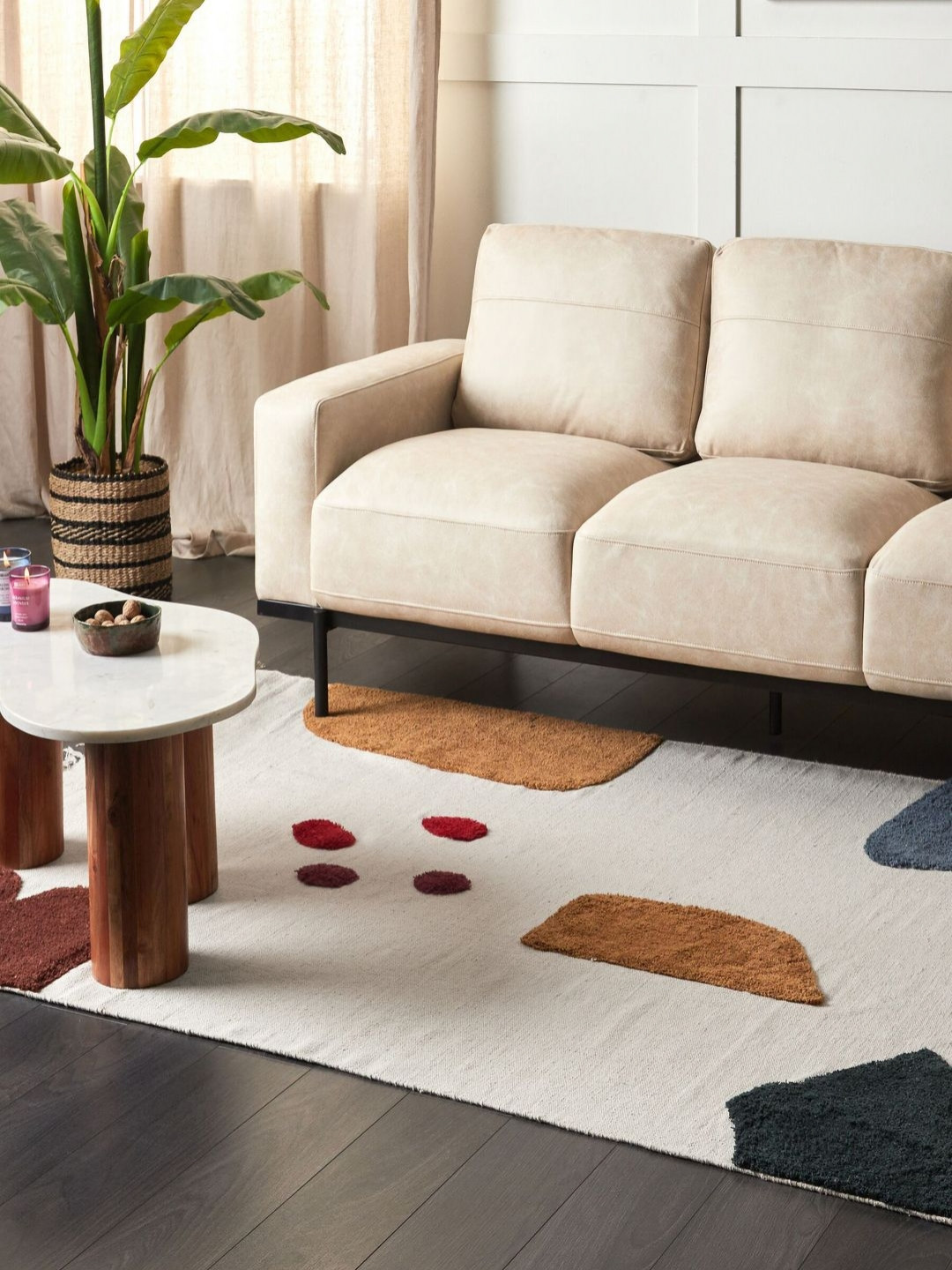 THEGASBH Abstract Hand-Tufted Cotton Carpet