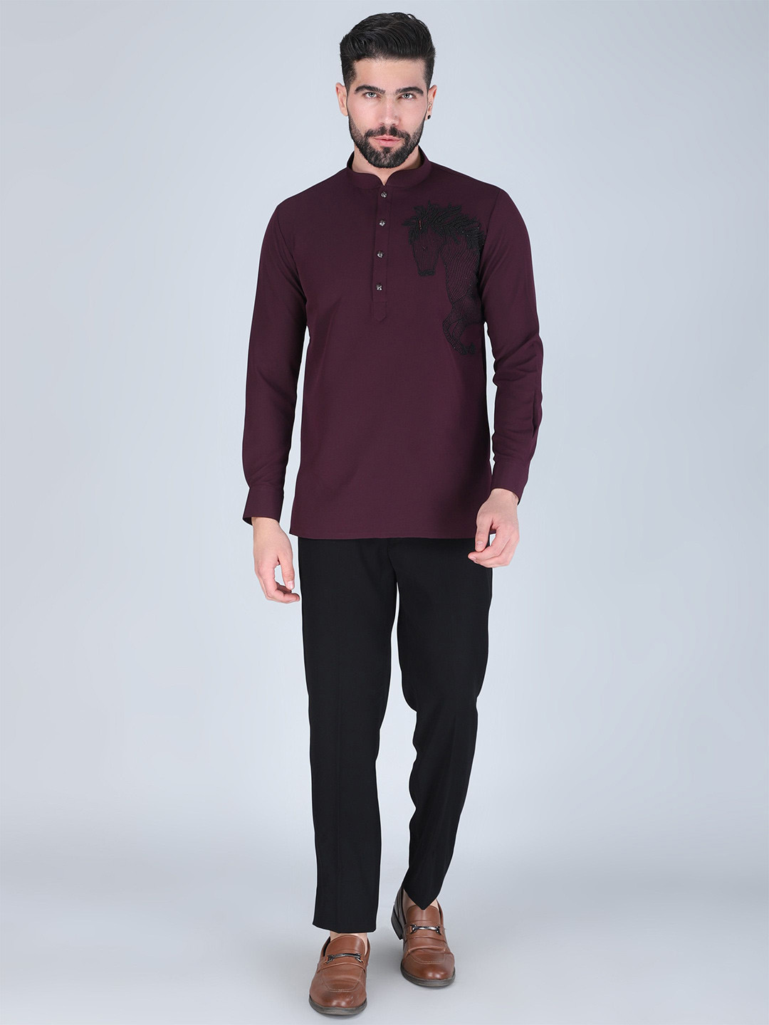 Denis Parkar Men Solid Spread Collar Party Shirt
