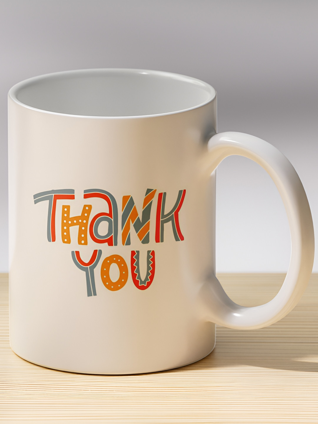 Gift4You Ancient Floral White Typography Ceramic Handmade Cup-325ml