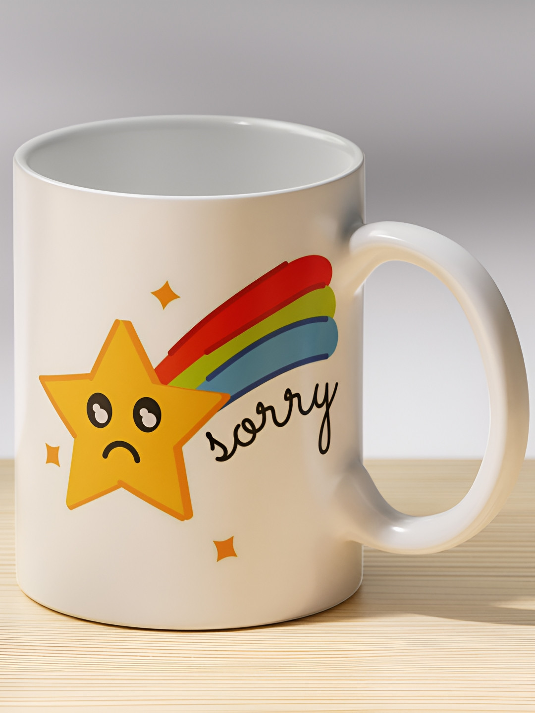 Gift4You Premium Golden Design Luxury White Typography Ceramic Microwave Safe Cup-300ml