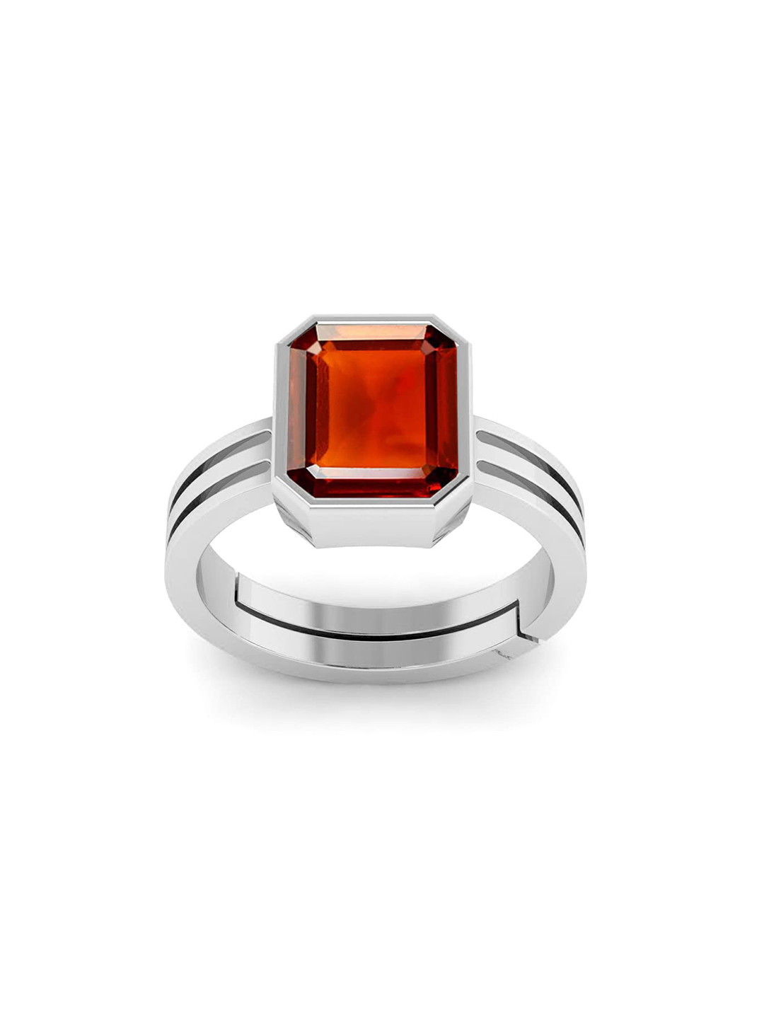 RRVGEM 9.70 KT Gomed Stone Astrological Silver Plated Ring