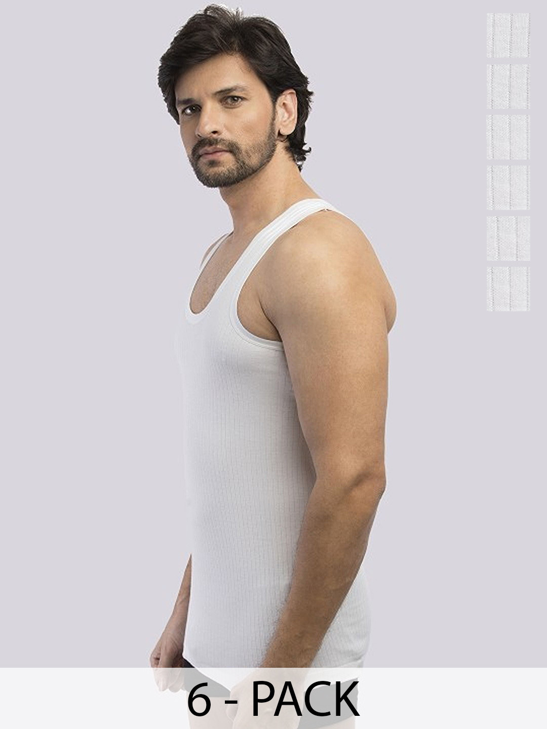 CAVENDERS Pack Of 6 Pure Cotton Basic Vests White Pure CottonDno-v277st