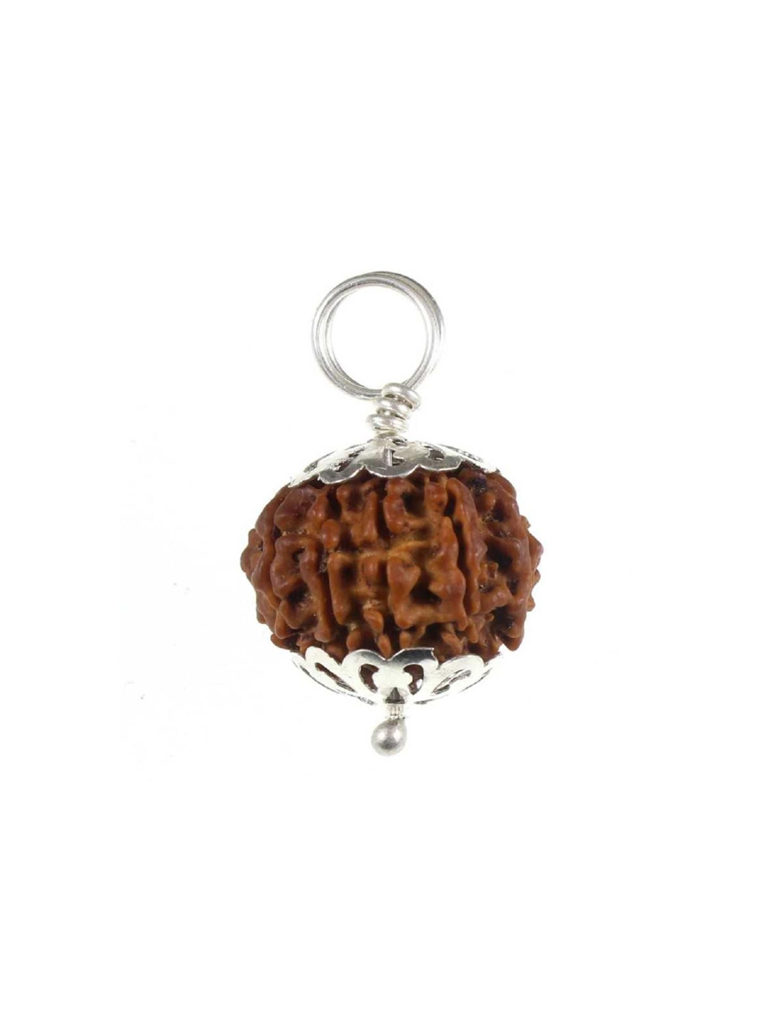 ShivaRatna 9 Mukhi Pure Silver Cap Nepali Rudraksha