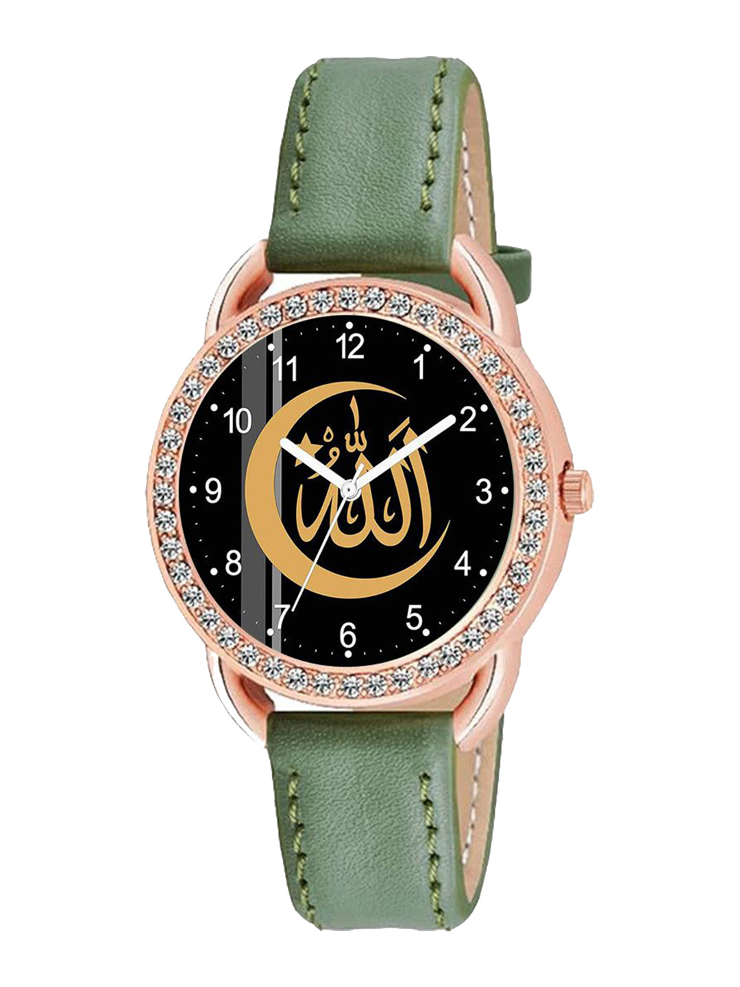 Gopal Shopcart Unisex Embellished Dial Analogue Watch C23RG-Islamic-NUM01-Green-L_SH