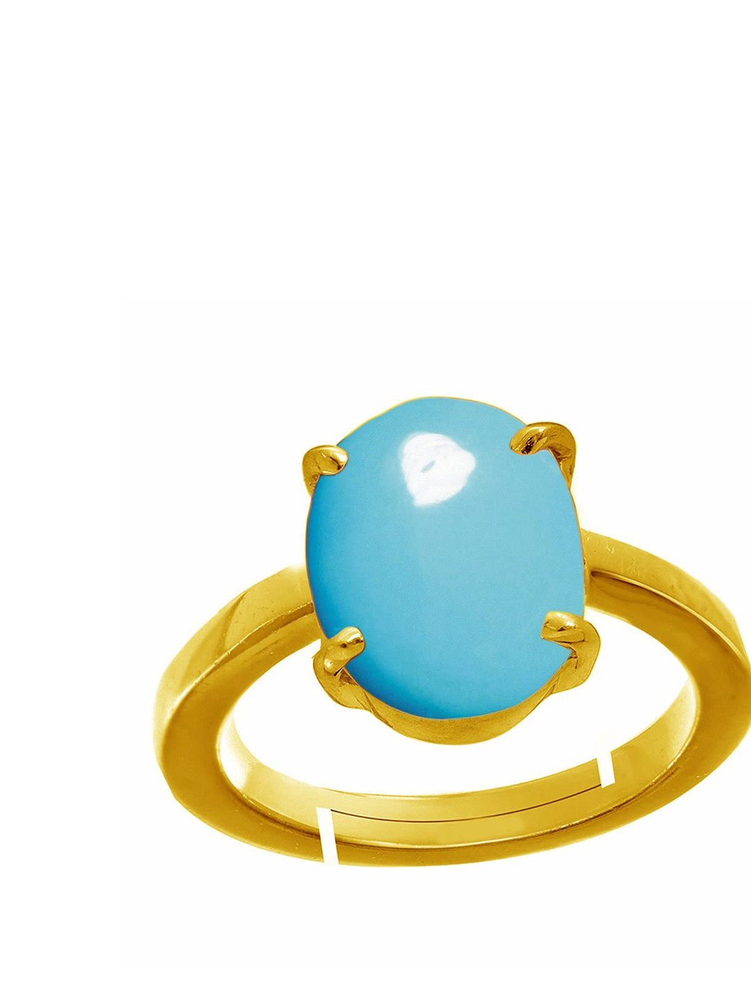 RRVGEM Unheated 13.25 Ratti 12.75 KT Turquoise Firoza Sky Blue GemStone Ring