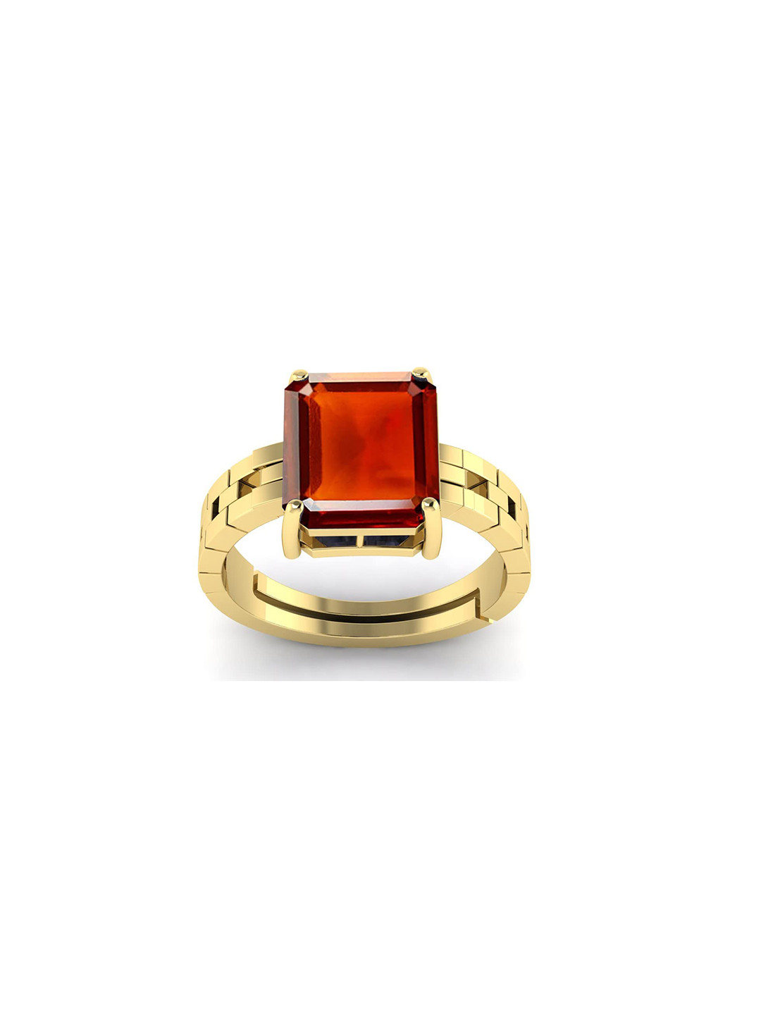 RRVGEM Gold Gold 8.25 Ratti 8.00 KT Gomed Stone Adjustable Ring