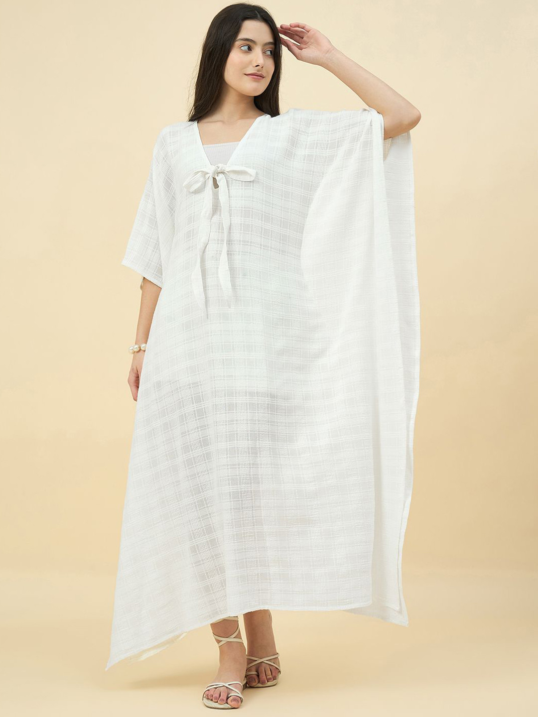 The Kaftan Company Front-Tie Swimwear Cover up Top