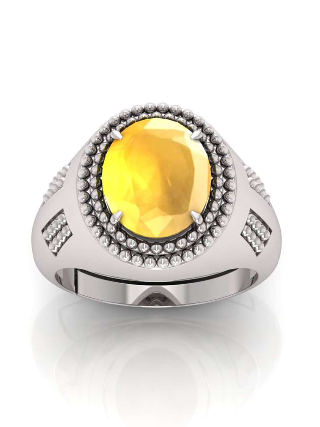 RRVGEM Pukhraj Gemstone 8.00 Ratti Ring