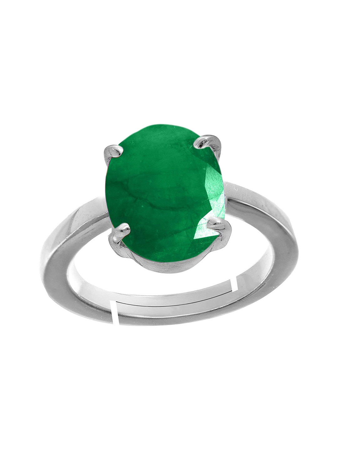 RRVGEM 6.50 Ratti Silver Plated Emerald Ring