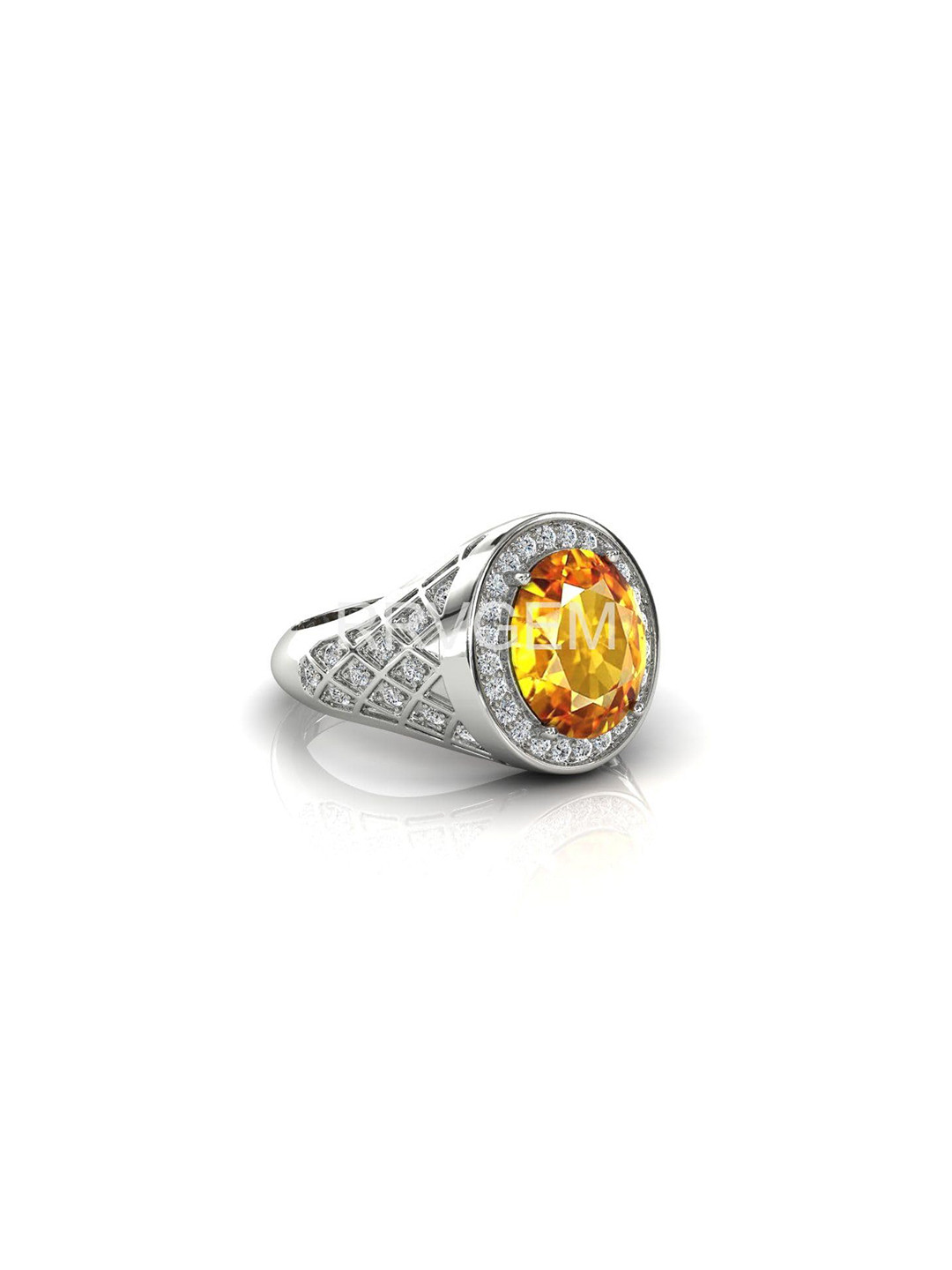 RRVGEM Silver Plated 8.00 Citrine Ring