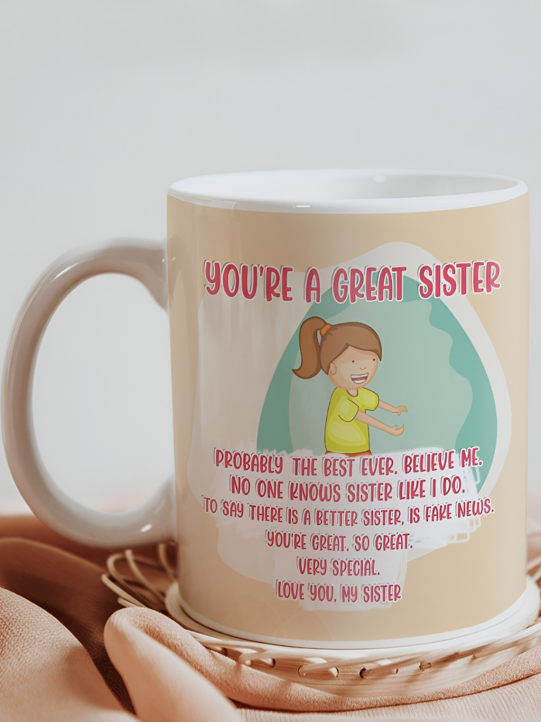 SKYTRENDS Signature Multicoloured Typography Ceramic Handmade Mug-325ml