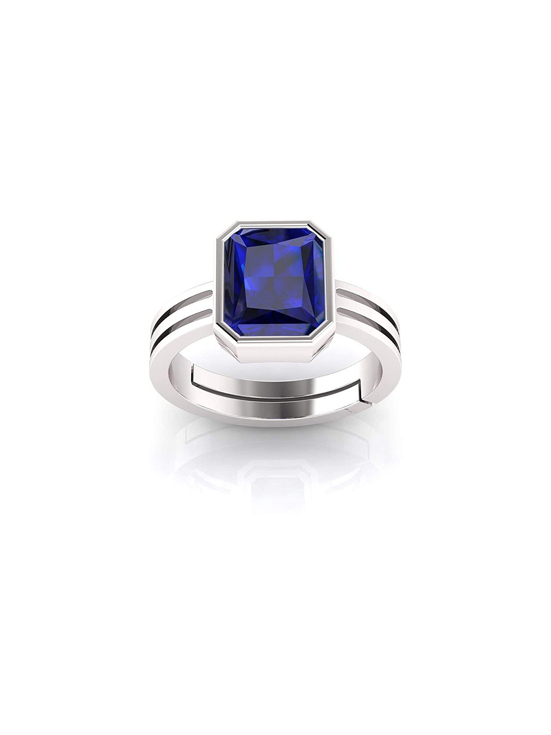 RRVGEM Unisex 7.00 KT 7.25 Ratti Brass Sapphire Ring