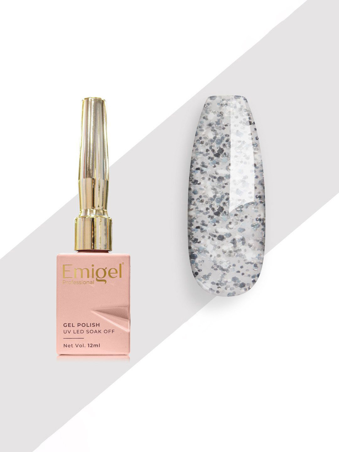 Emigel PROFESSIONAL UV Led Soak Off Gel Polish- 12 ml- Timber Wolf Silver E016