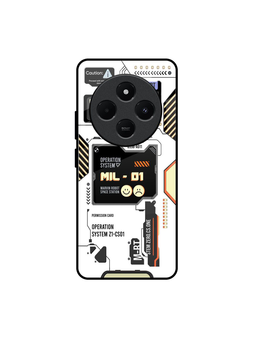 QRIOH Tech Display Printed Redmi 14C 5G Impact Resistant Back Case