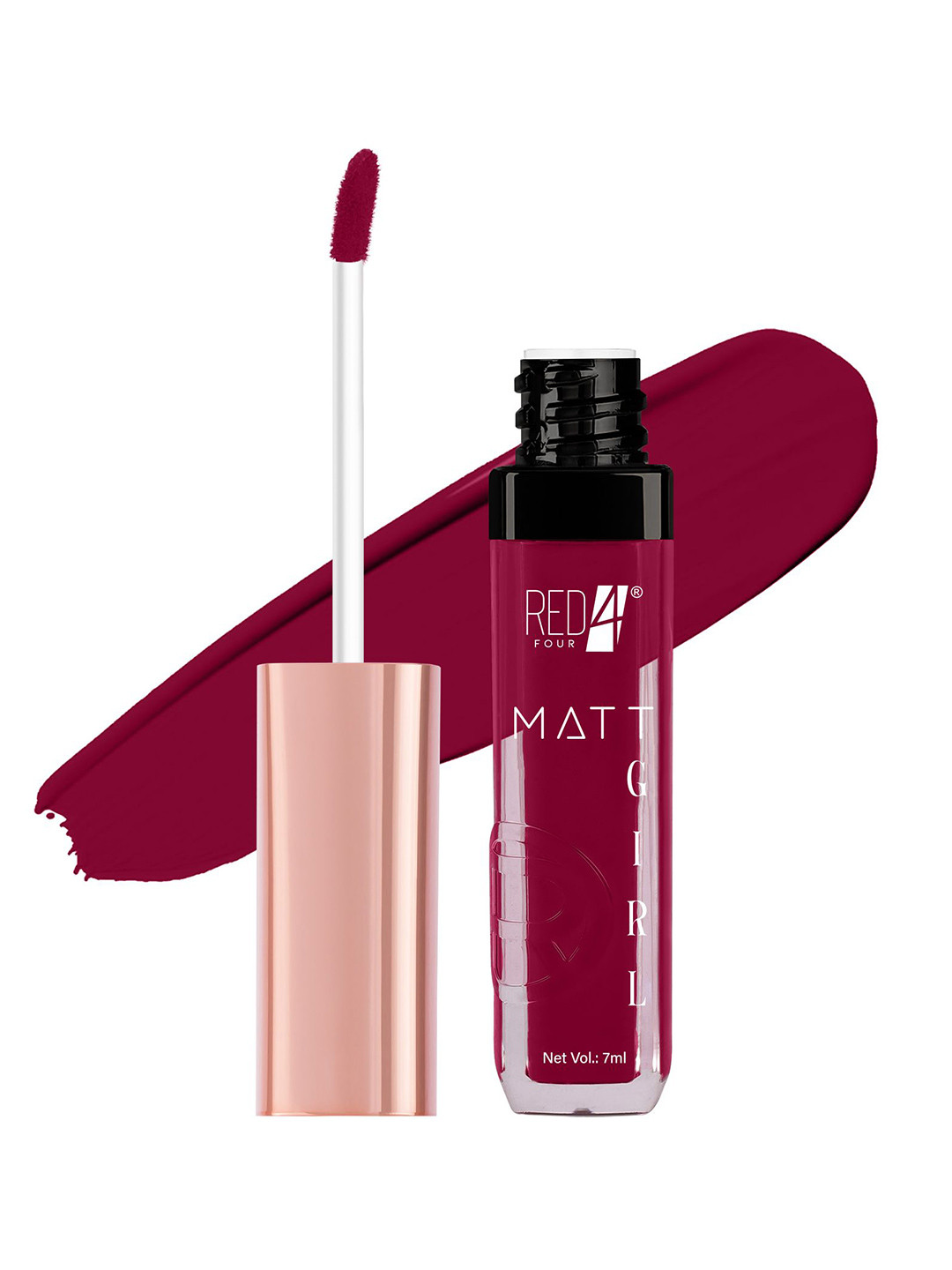 RED 4 Matt Girl Long Lasting Liquid Lipstick - 7 ml - Shade - 127