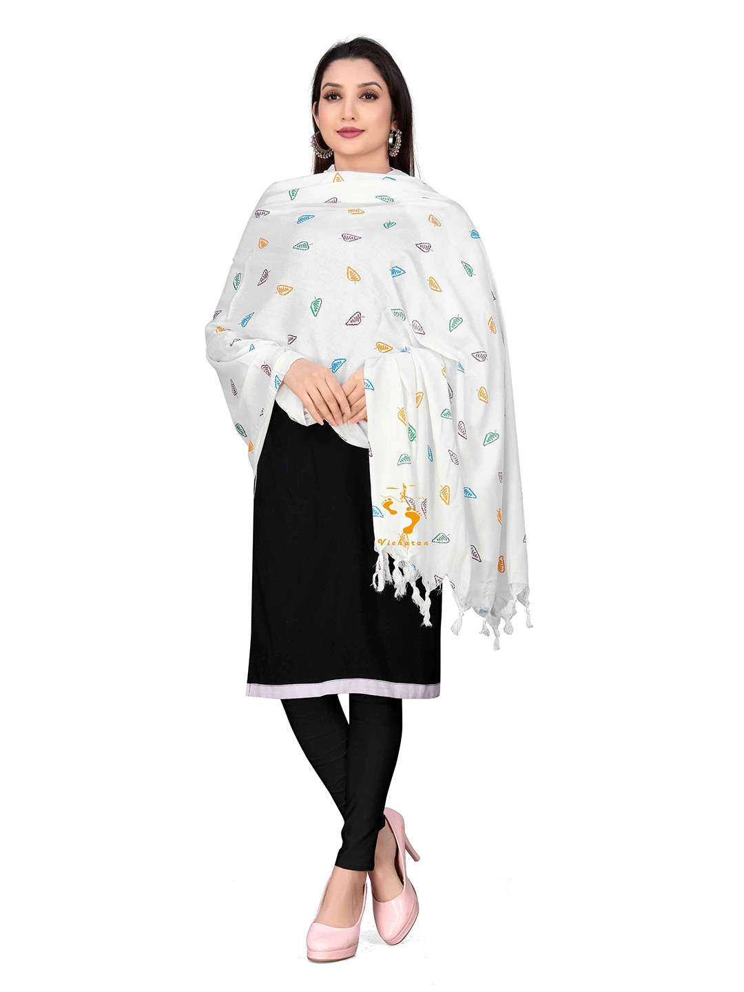 Vicharan Leaf Printed Cotton Dupatta