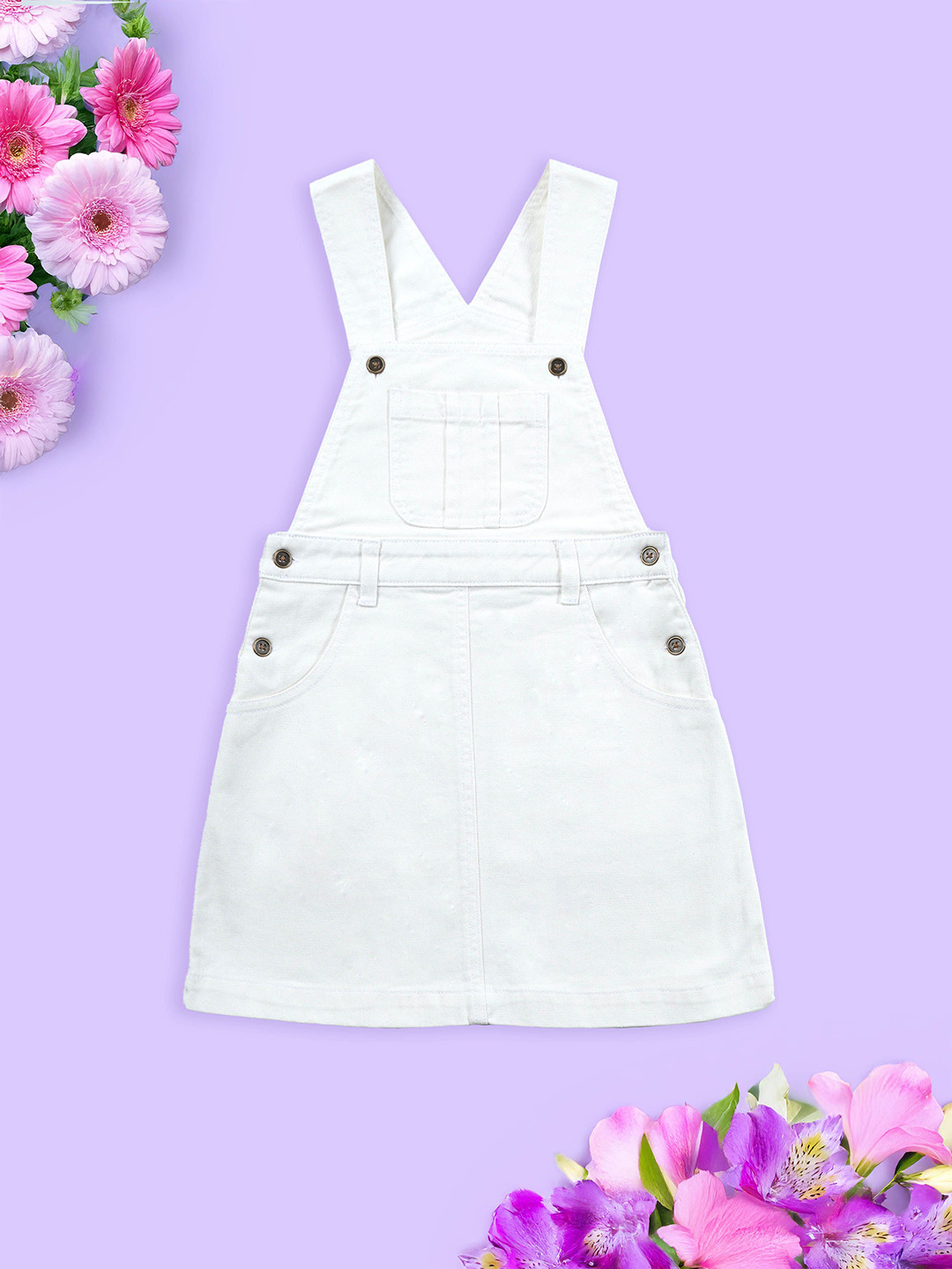KiddoPanti Girls A-Line Fit Dungaree Skirt