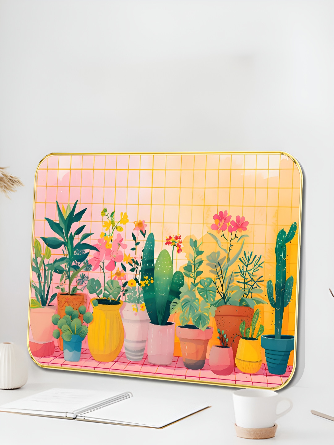 Myntra Elegant Homes Decorative Plant Wood Wall Rectangle Paintings Wall Art - 18 x 24 In