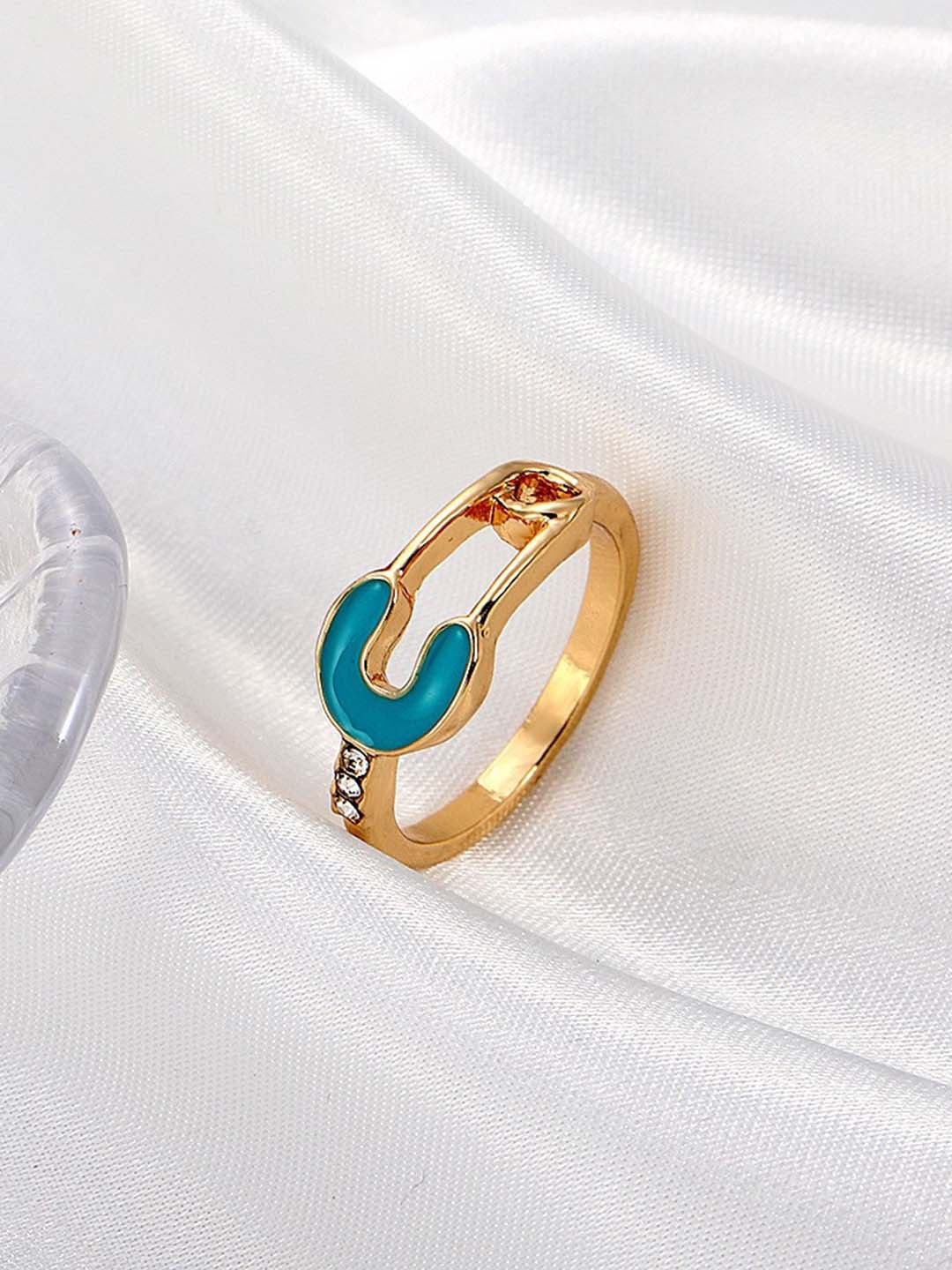 Arzonai Women Paper Clip Shaped Index Finger Ring