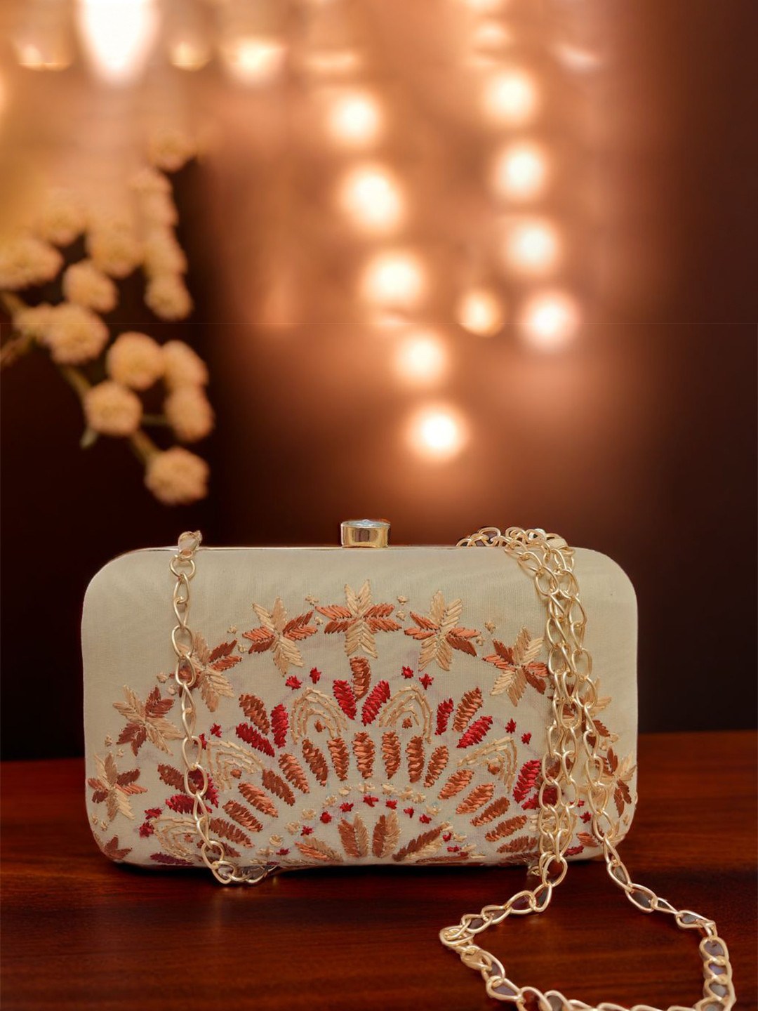 Phulkari Forever Embroidered Box Clutch