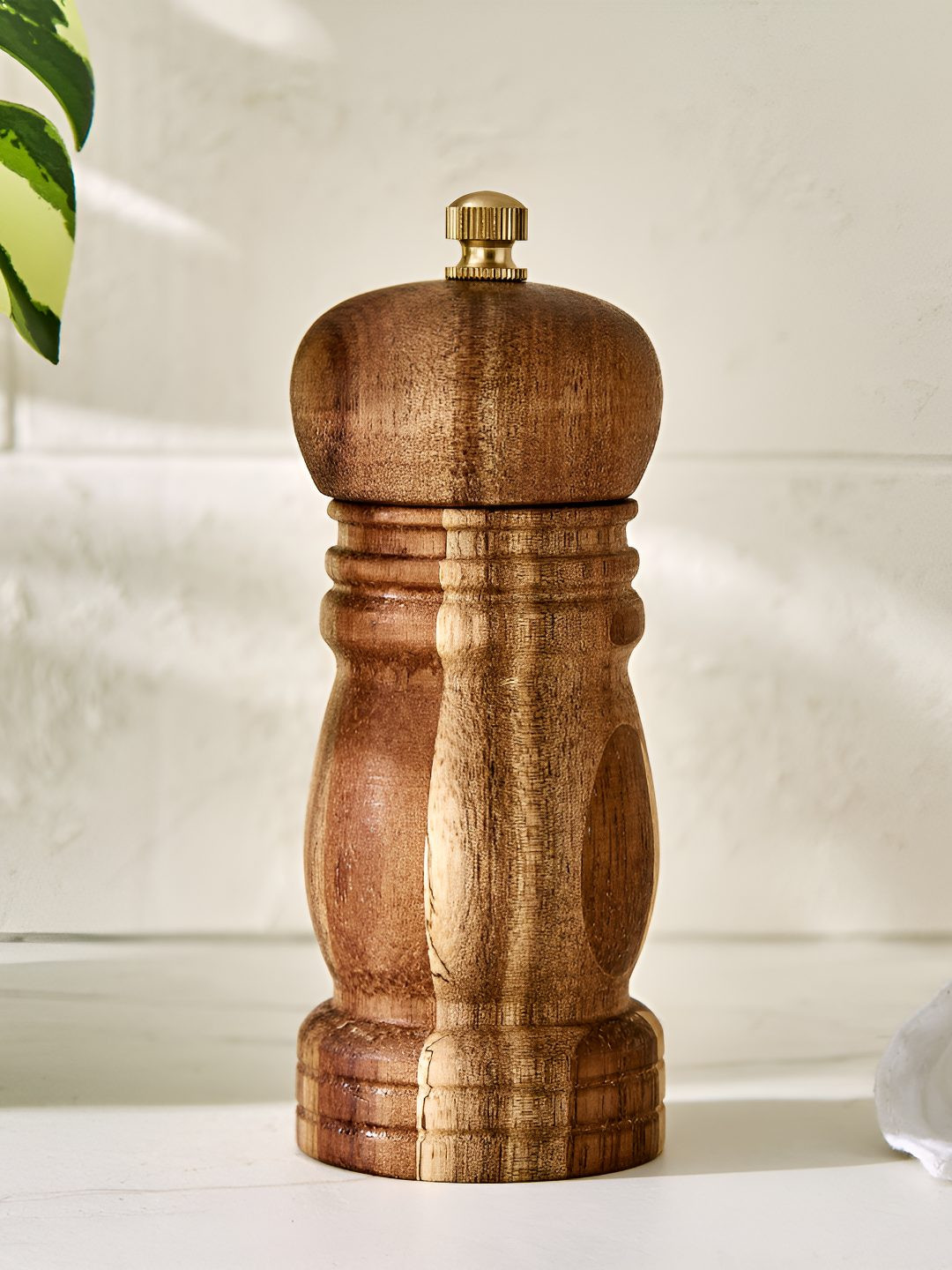 Home Centre Brown Wooden Pepper Mill